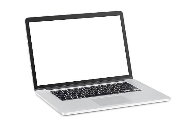 istock Modern laptop with tilted back white monitor 531103017