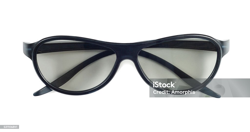 3D Glasses Folded passive 3D Glasses isolated with clipping path on the white background 2015 Stock Photo