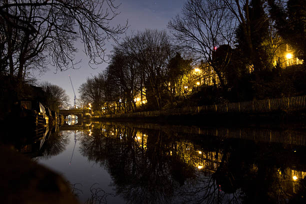 istock Regent's Canal in London at Night with Barges 531109097