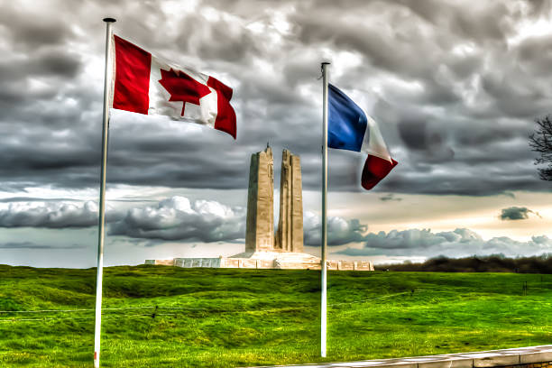 The Canadian National Vimy Ridge Memorial in France The Canadian National Vimy Ridge Memorial in France vimy memorial stock pictures, royalty-free photos & images
