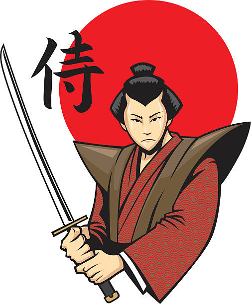 illustrations, cliparts, dessins animés et icônes de samouraï avec épée - martial