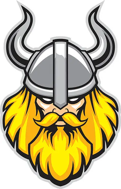 Vector illustration of viking warrior head mascot