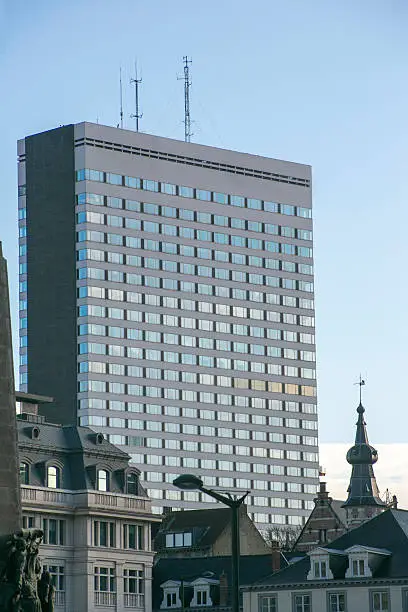 modern skyscraper at citycenter of brussel belgium