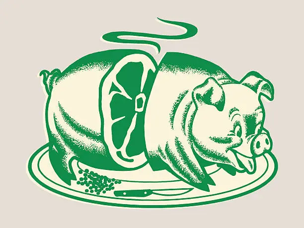 Vector illustration of Roast Pig