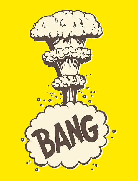 Vector illustration of Bang Mushroom Cloud