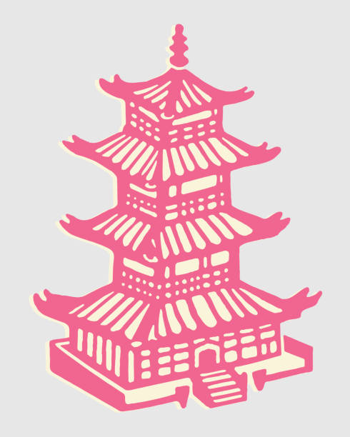 asian budynek - pagoda stock illustrations