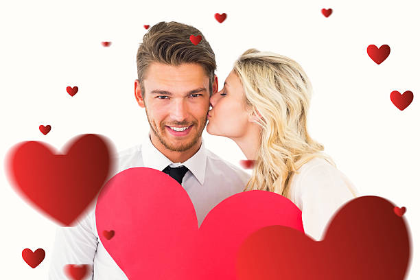 istock Composite image of attractive young couple holding red heart 531113423