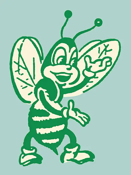 Vector illustration of Talking Bee