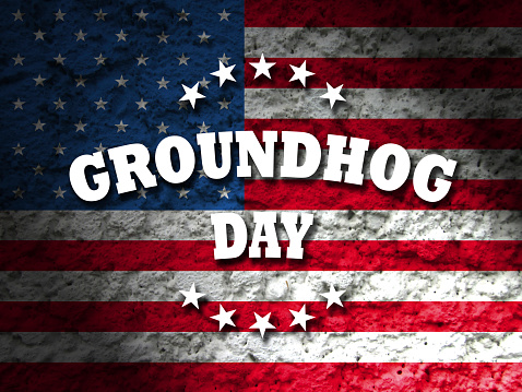 groundhog day usa american flag abstract grunge background