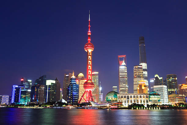 istock Shanghai cityscape at  night 531131103