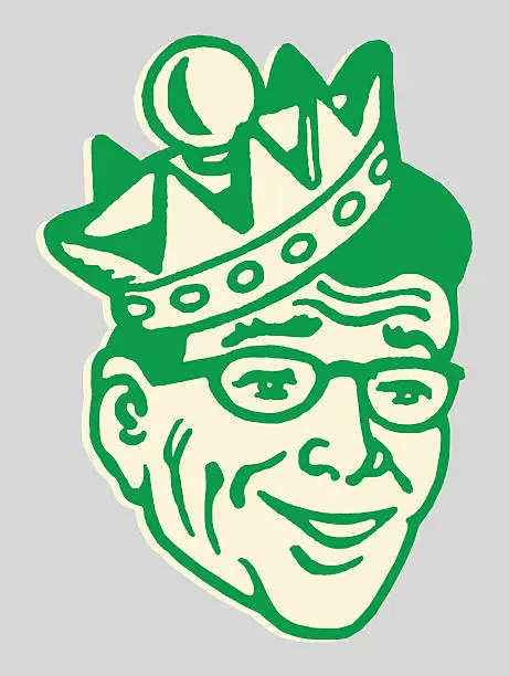 Vector illustration of Man in Crown