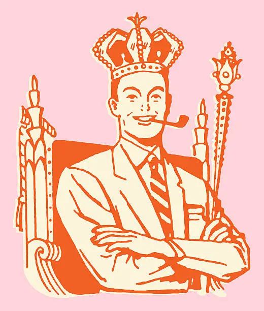 Vector illustration of Man in Crown is King Dad