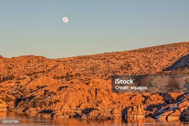 Moonrise At Watson Lake Stock Photo - Download Image Now - 2015, Arizona, Beauty In Nature