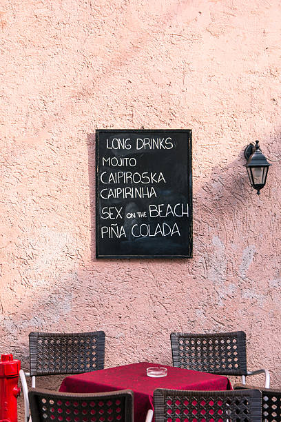 istock blackboard hanging on the wall with a drink list 531138721