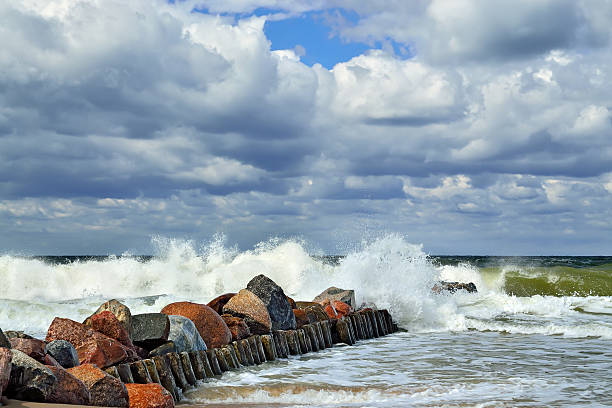 istock Stormy Baltic sea and breakwater 531140061