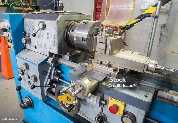 Mechanic Lathe Stock Photo - Download Image Now - 2015, Accuracy, Blue-collar Worker