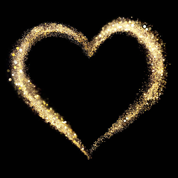Golden heart frame stock photo