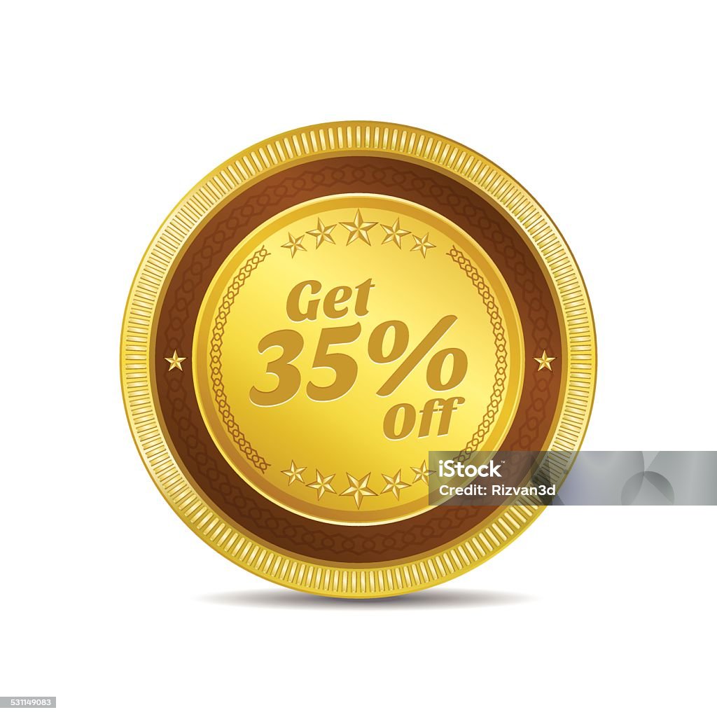 Get 35 Percent Golden Vector Icon Button Stock Illustration Download