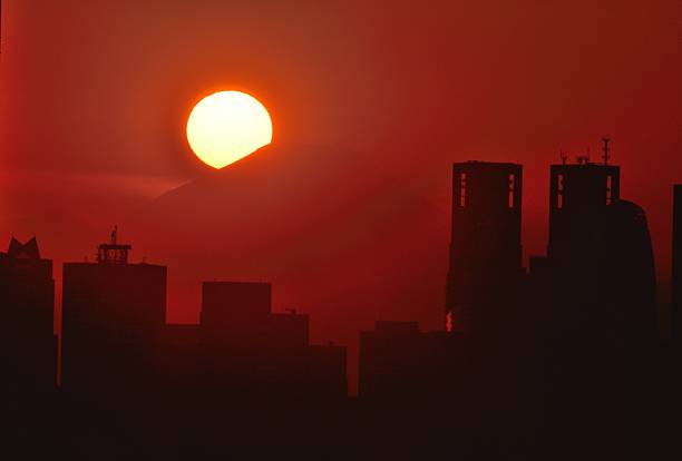 istock Mt Fuji and Sunset over Tokyo Skyline 531150615