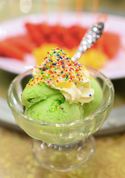 delicious lemon lime ice cream in a bowl