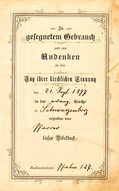 istock Wedding page in a german bible from 1895 531159823