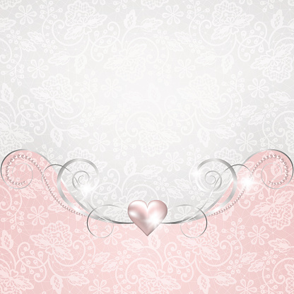 Background with jewelry frame for wedding or Valentines card
