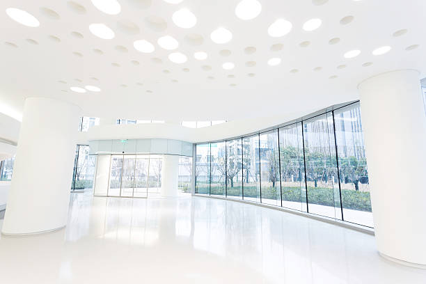 istock futuristic modern office building interior in urban city 531164657