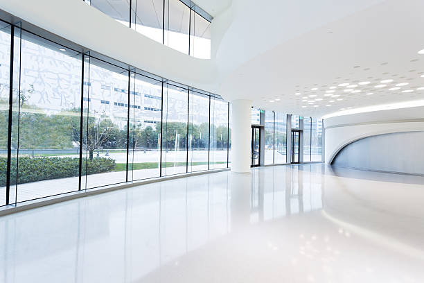 istock futuristic modern office building interior in urban city 531164797