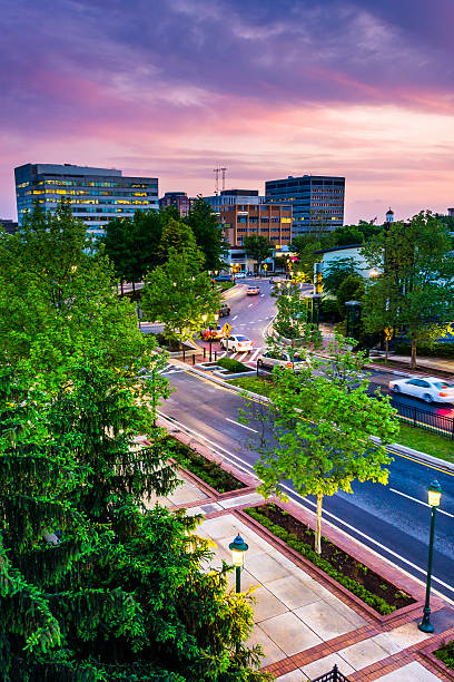 istock Sunset sky over buildings in Towson, Maryland. 531164985