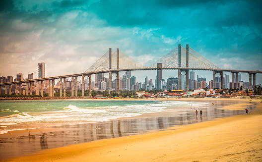 Ciudad Natal playa con Navarro puente, Brasil photo