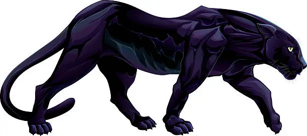 Vector illustration of Illustration of a black panther