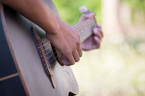 istock Male hand playing acoustic guitar 531166847