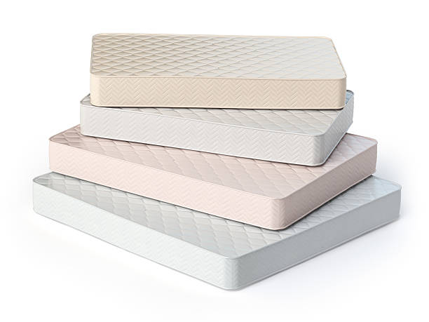 istock Mattress isolated on white background. Stack of orthopedic mattr 531167560