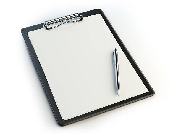 Clipboard and pen isolated on white with copy space. Clipboard and pen isolated on white with copy space. 3d illustration clipboard photos stock pictures, royalty-free photos & images