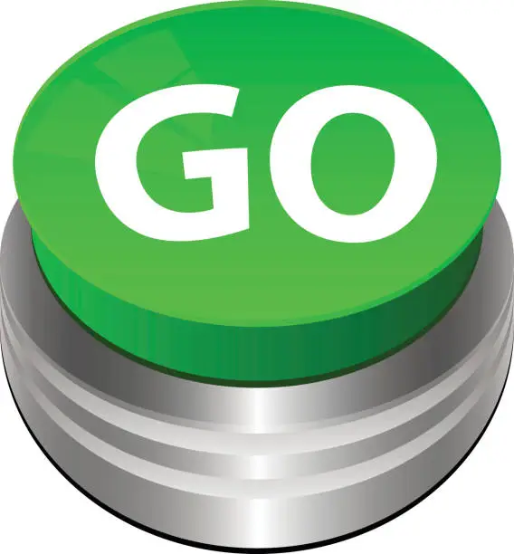Vector illustration of Green go button - illustration