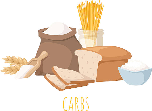 탄수화물 음식 벡터 삽화 - carbohydrate stock illustrations