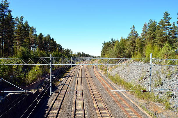 istock view onto a rails in finnland 531169414