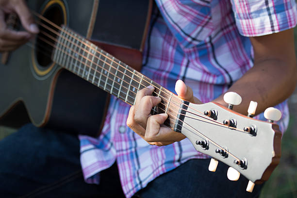 istock Male hand playing acoustic guitar 531172567