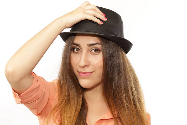 istock Lady Portrait Putting Hat On 531173712