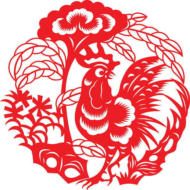 istock Zodiac Sign for Year of Rooster(Chinese traditional paper-cut art) 531173936