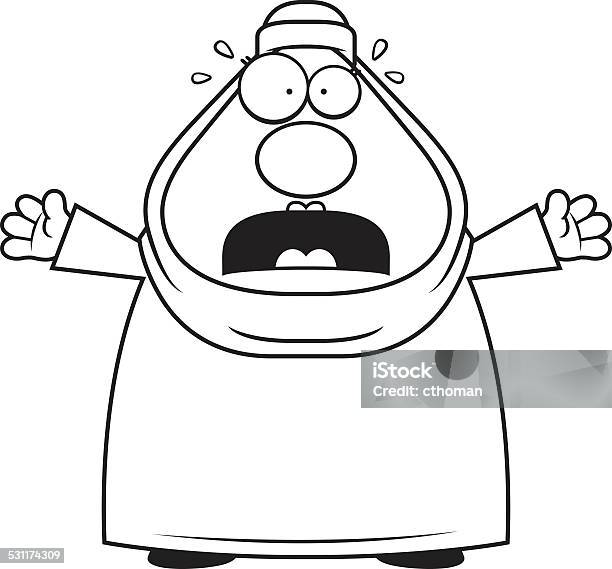 Scared Cartoon Muslim Stock Illustration - Download Image Now - 2015, Adult, Adults Only