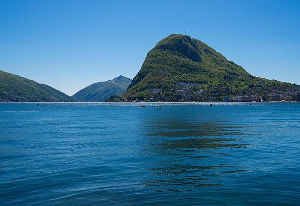 bright Day by Lugano Lake stock photo