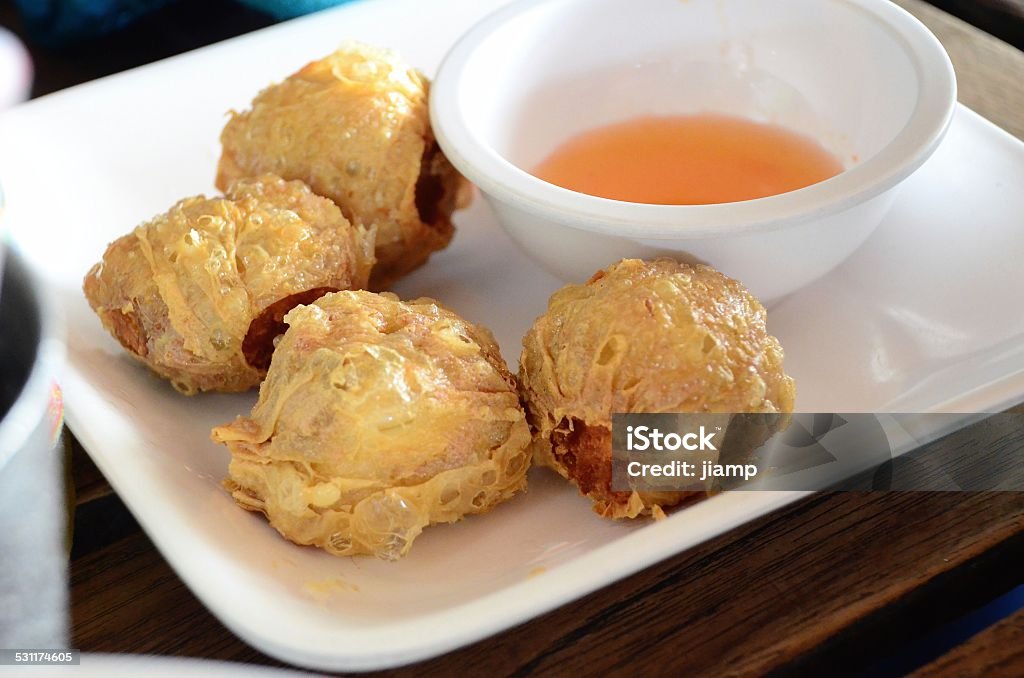 Deep Fried Chicken Roll, Thai food 2015 Stock Photo