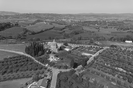 The cemetery in the middle of Valdichiana in Tuscany - Italy