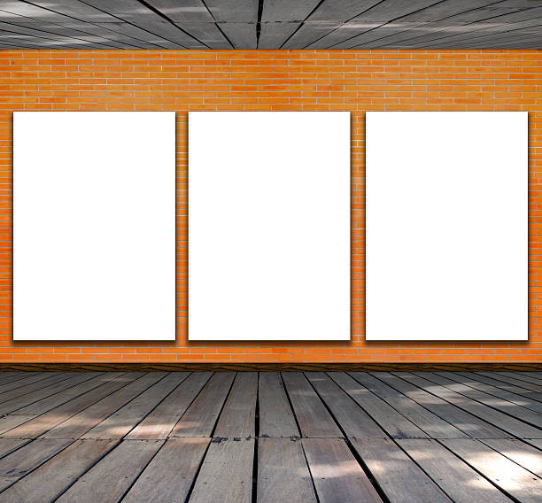 istock Blank frame on brick wall and wood floor 531176307