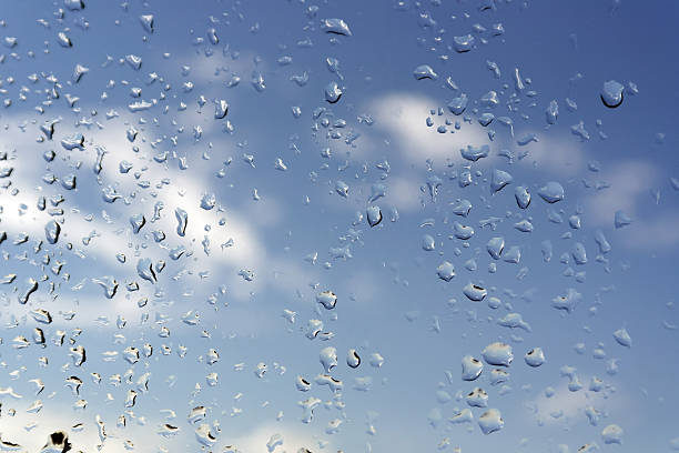 istock Water drops on a window glass, rainy day 531176779