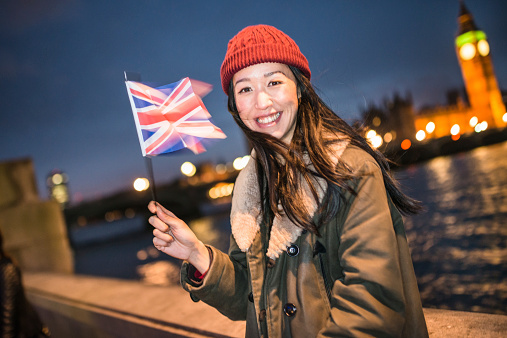 happiness chinese tourist in london 