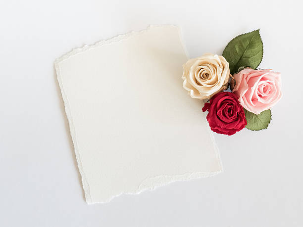 istock Roses and card on white background 531178694