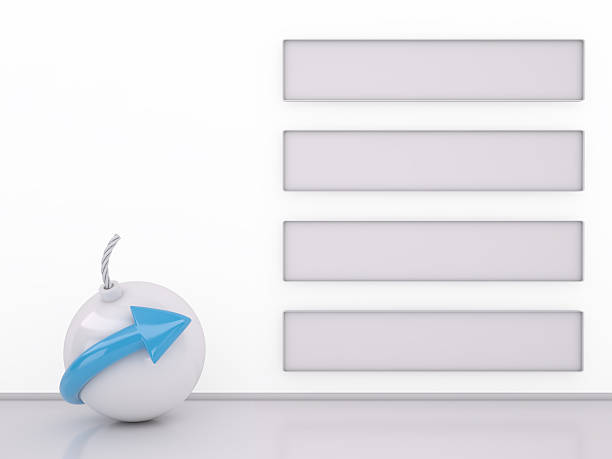 istock Bomb and Banner Stripes on white, 3D 531180988