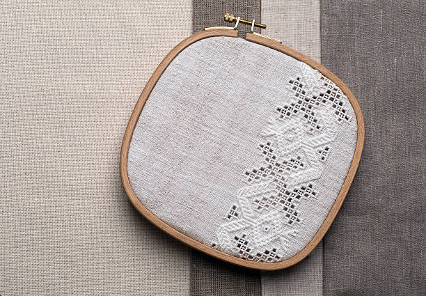 istock Embroidery fragment. Yarn, fabric. 531182528